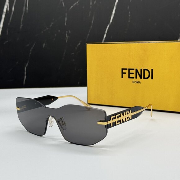 NEW FENDI GOLD GREY UNISEX SUNGLASSES FENDI FE40066U 30A - Picture 2 of 13